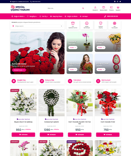 QR Kurye Modüllü Premium Çiçekçi Yazılımı
