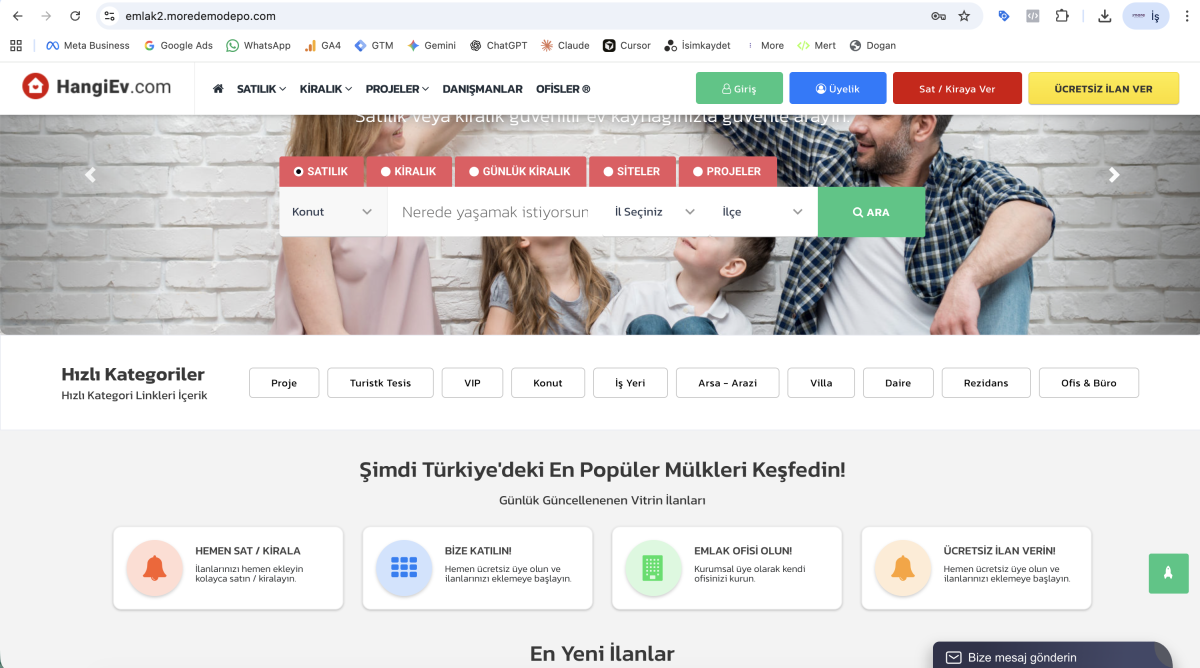 Emlak v3 - Profesyonel Emlak Pazaryeri ve İlan Portalı Yazılımı