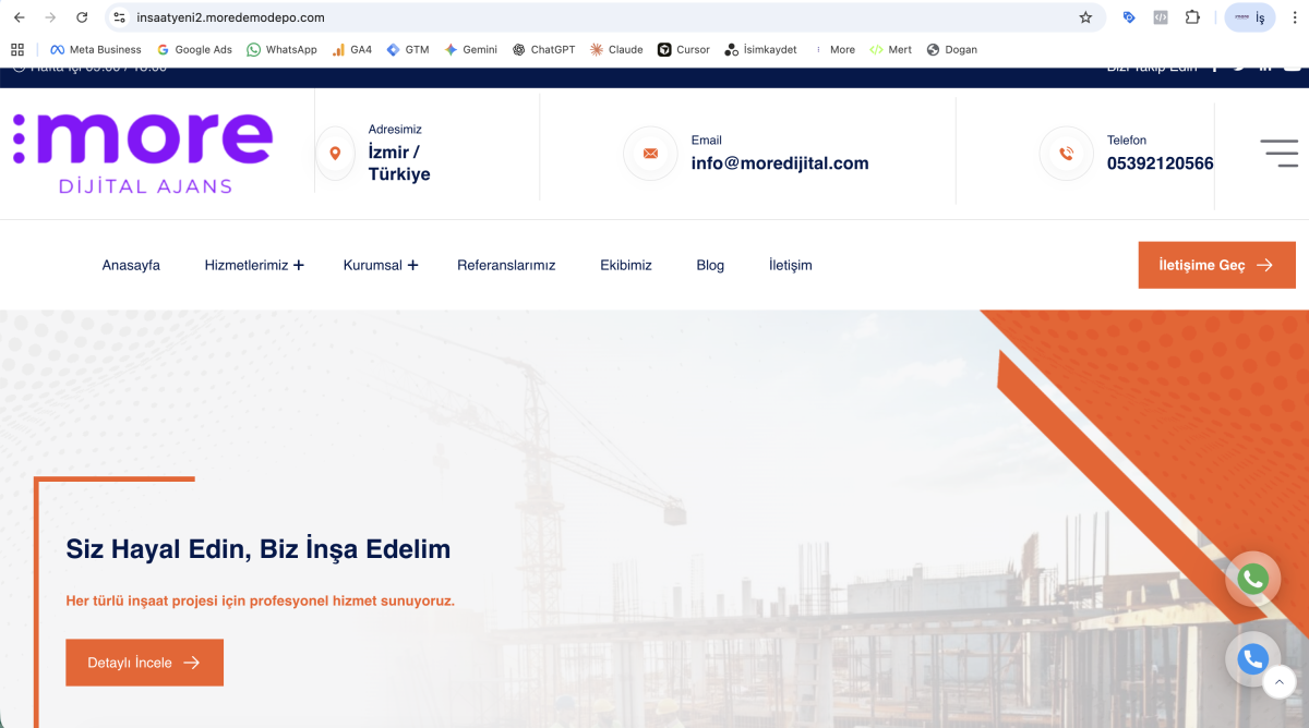 İnşaat - Simple Elegant v2: Minimalist ve Kurumsal İnşaat Yazılımı
